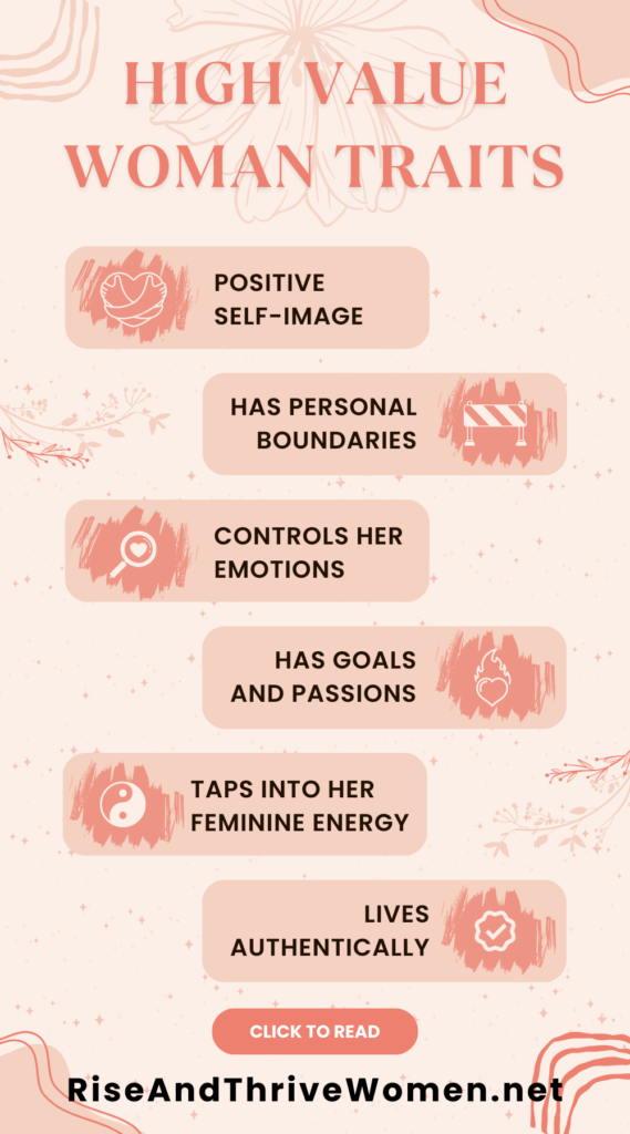 pin infographic high value woman traits and benefits