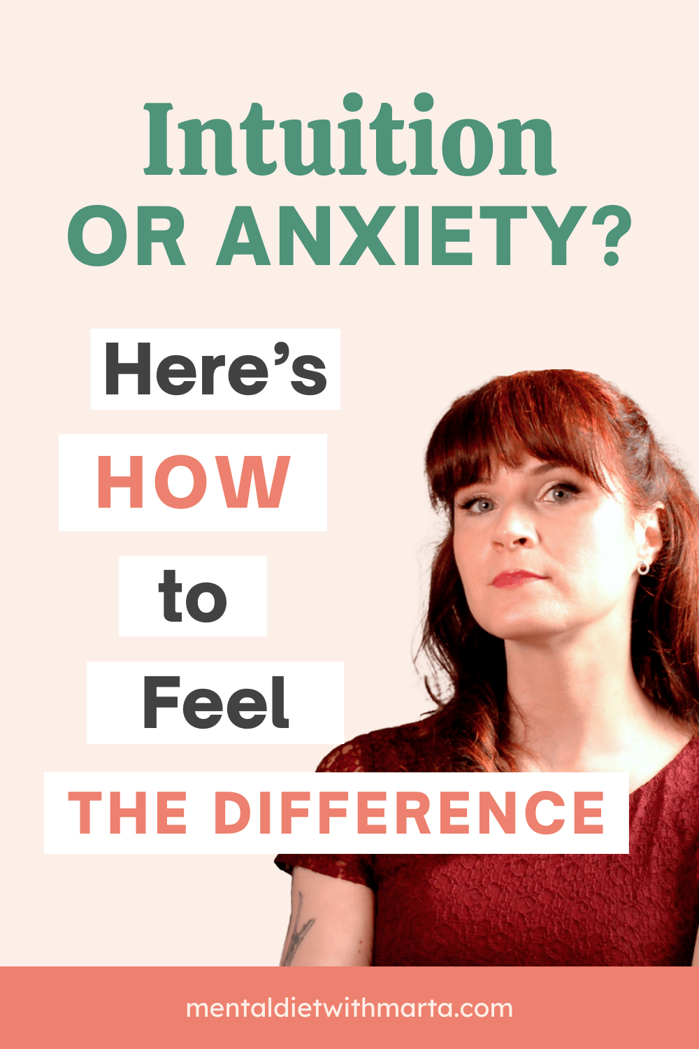 How to discern intuition from anxiety to manifest Pinterest pin