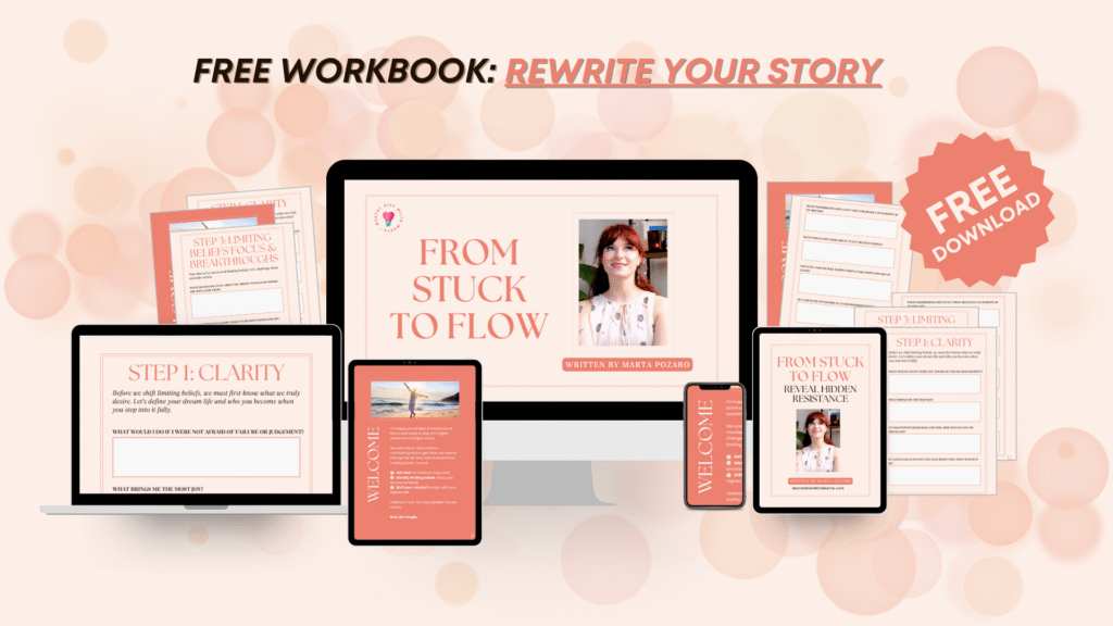 Free workbook: manifest faster, remove limiting beliefs. Mental diet with Marta