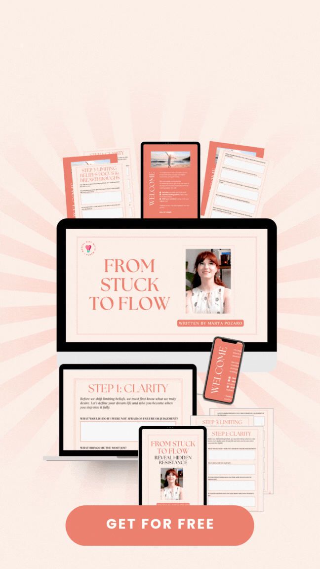 Free workbook: manifest faster, remove limiting beliefs. Mental diet with Marta