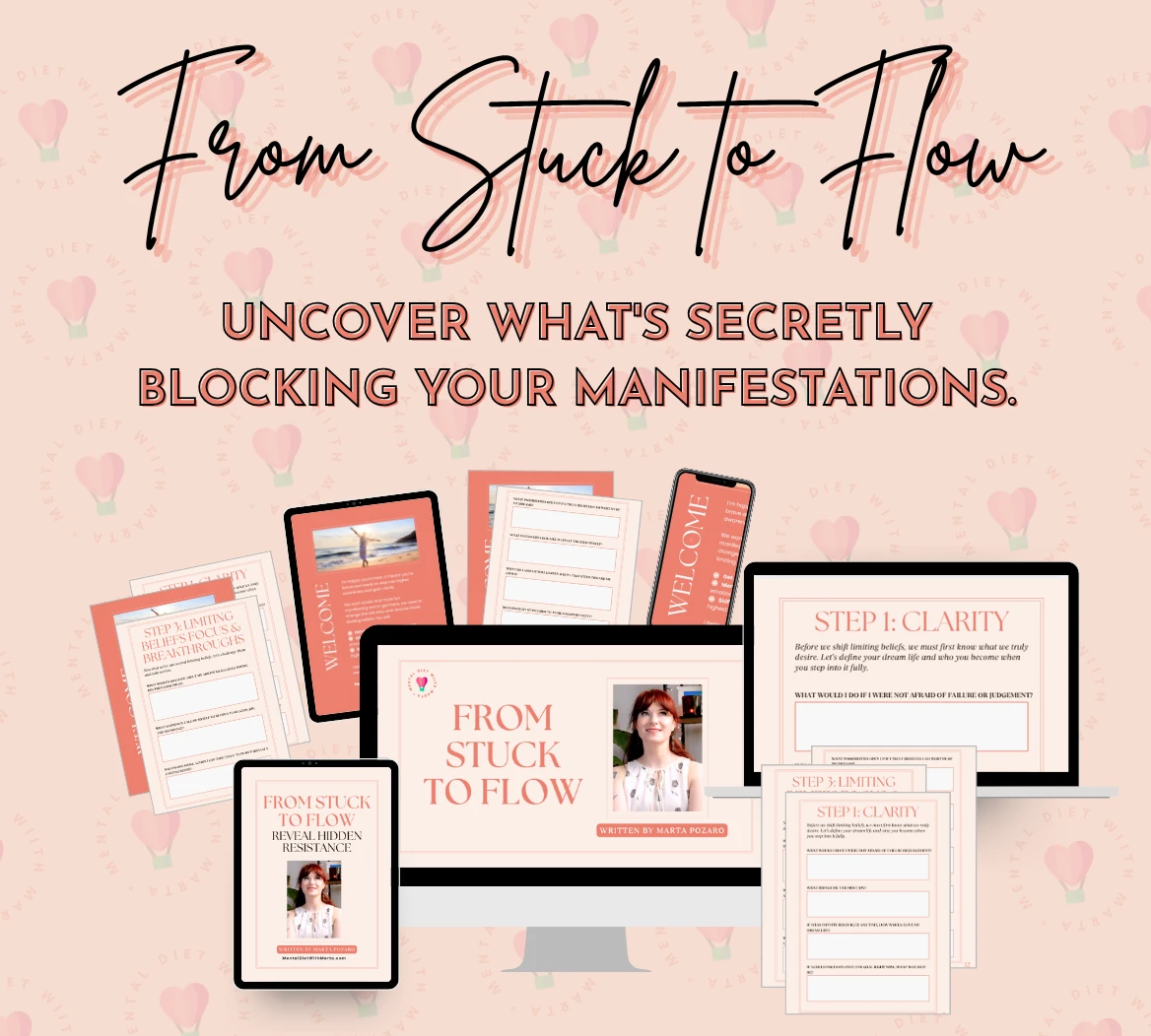 Free manifestation workbook - from anxiety to flow, mental diet with Marta